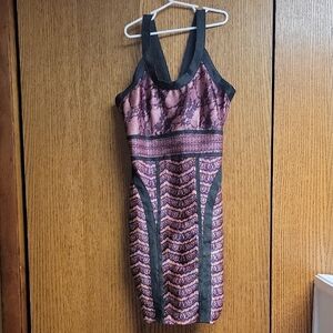 Elegant Pink and Black Women's Dress